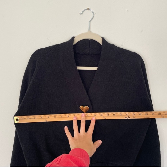 Commense Wool-Blend Heart Button Cardigan Brass Retro Valentines Romantic Love - Picture 10 of 14